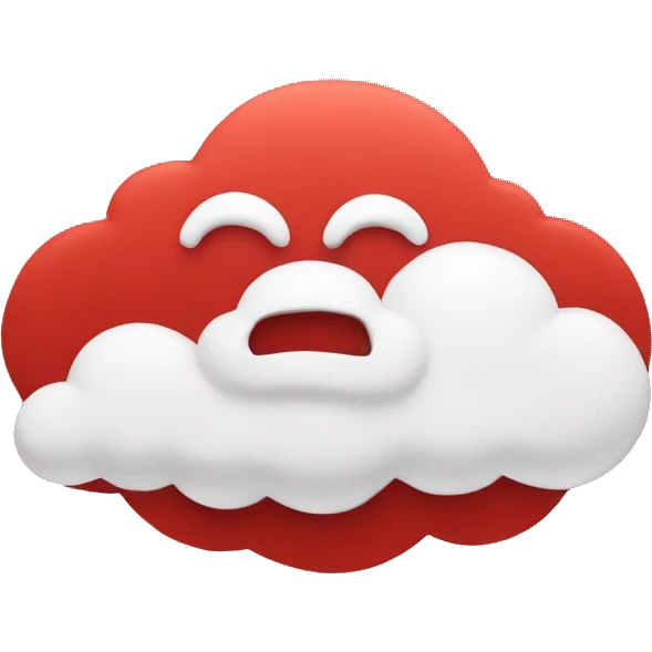 red cloud with white border emoji