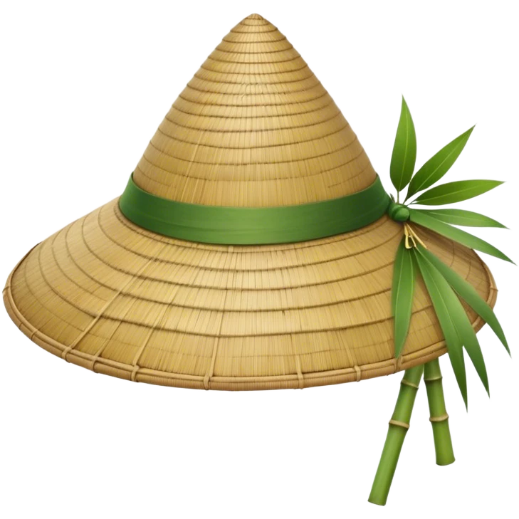 ​Cinematic Realistic Traditional Vietnamese Nón Lá, depicted as a delicately crafted conical hat made of bamboo and palm leaves with subtle texture and natural wear, evoking authentic cultural heritage, please show the hat only emoji