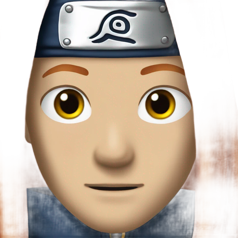 Naruto with blue face and yellow eyes and red hair  emoji