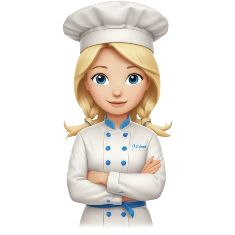 Full body 
Sexy Long Blonde hair blue eyed female chef arms folded emoji