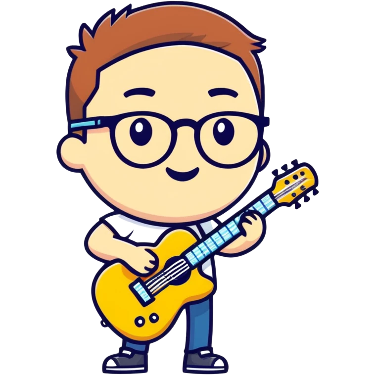 Guitar wearing glasses emoji