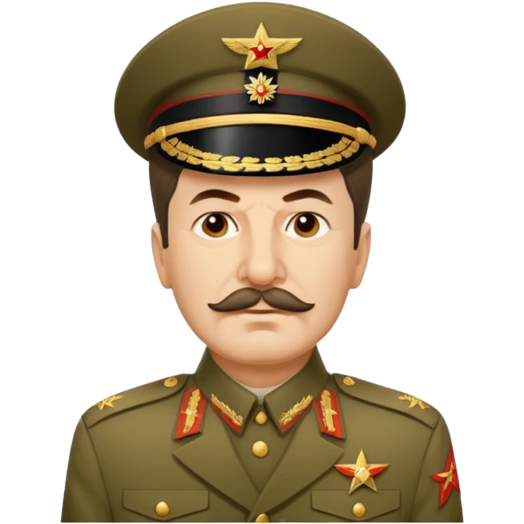 Joseph Stalin, simplified iconic style, no text, neutral expression emoji