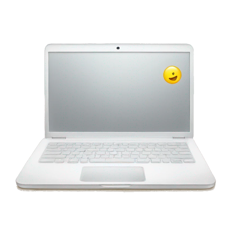 white laptop and sparkling emoji