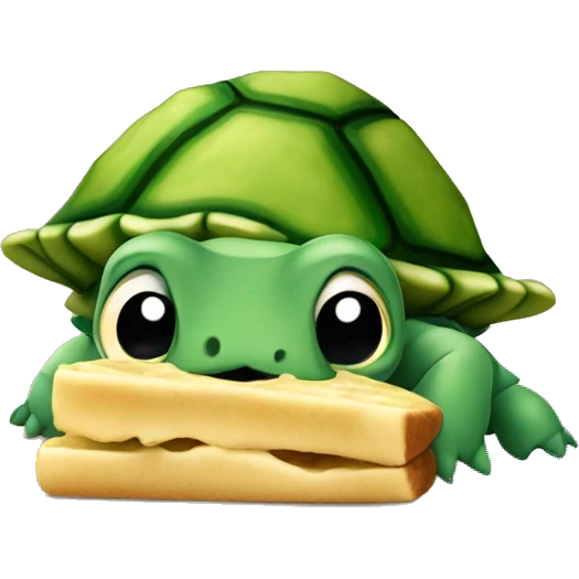 Tortuga comiendo lechuga  emoji