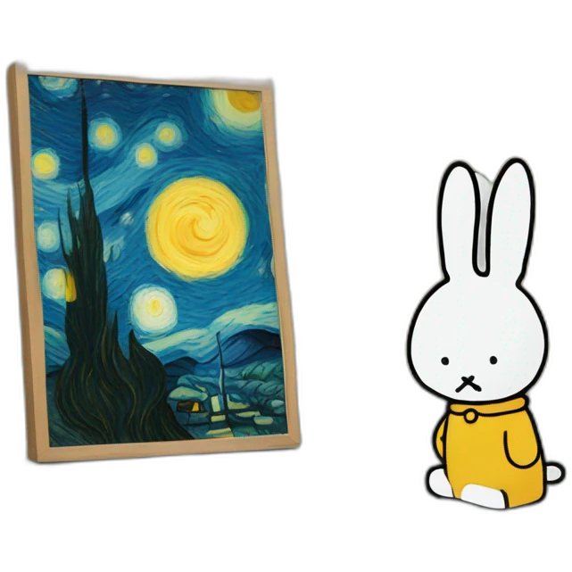 Vincent van gogh painting miffy emoji