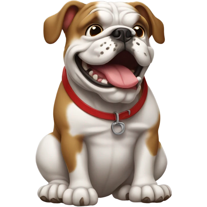 Bulldog with muddy paws emoji