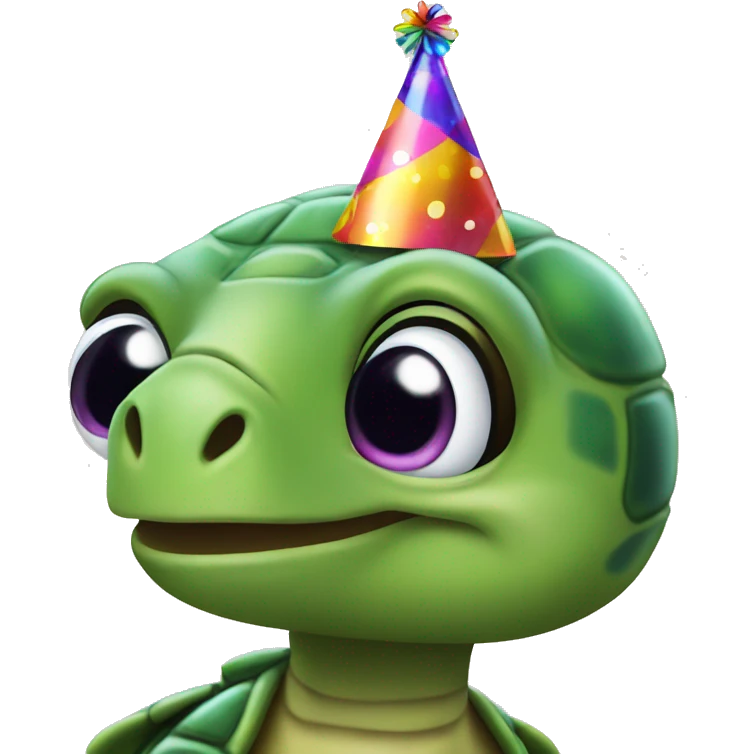 Turtle in a party hat emoji