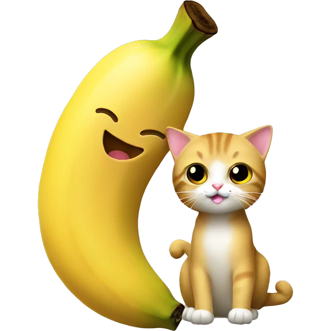banana and cat emoji
