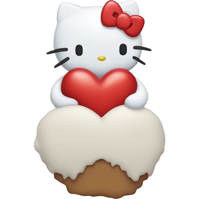 Hello kitty with hearth emoji