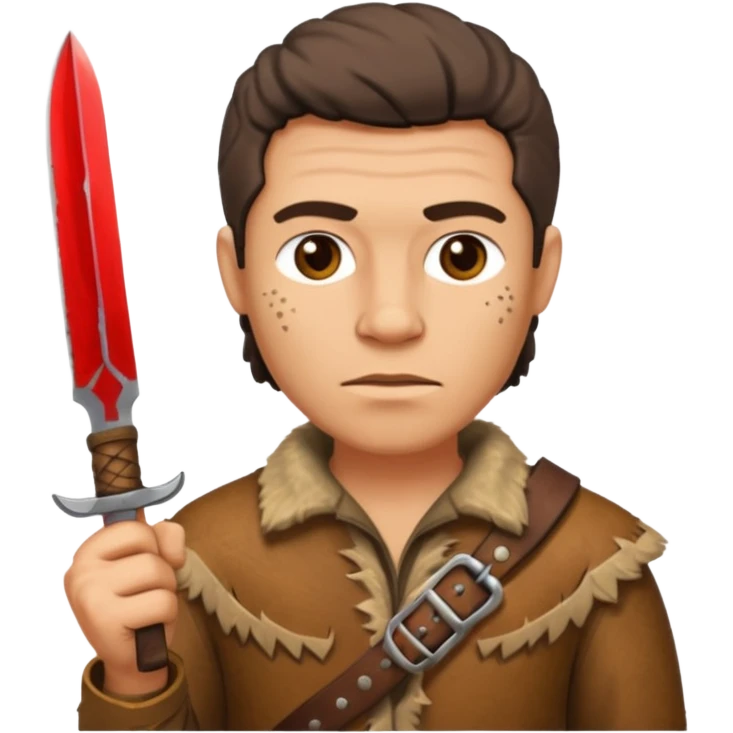 Stone age man  with Hunting Knife emoji