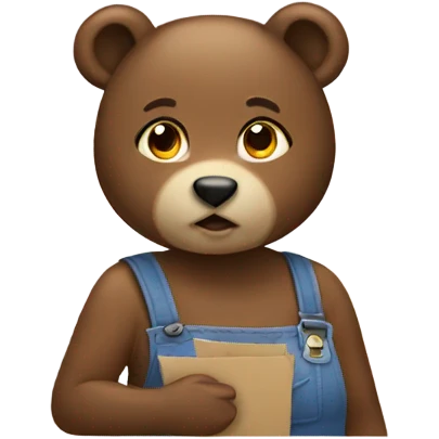 Girl bear working emoji