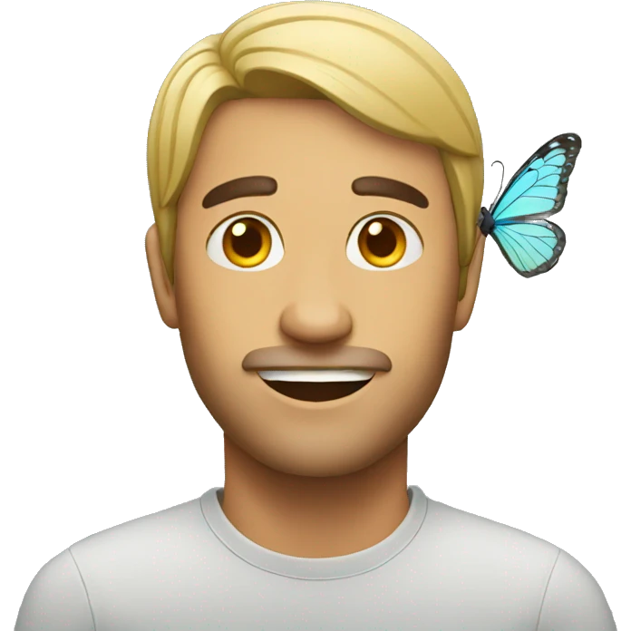 Men with butterfly  emoji