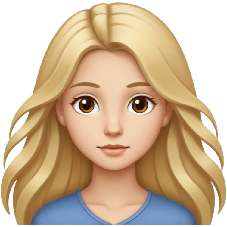 Young woman with long blonde hair and light brown eyes emoji