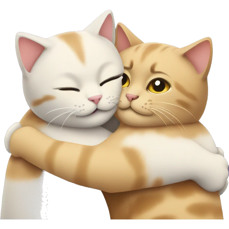 Two cats hugging  emoji