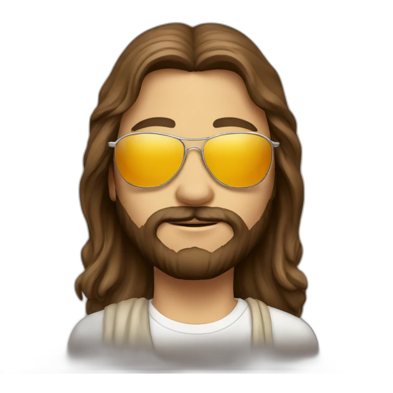 Jesus with aviators and tshirt emoji