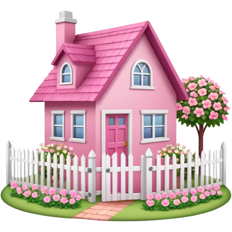 Pink cute House emoji