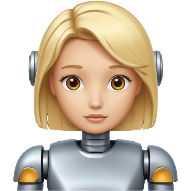 robot with blonde hair emoji
