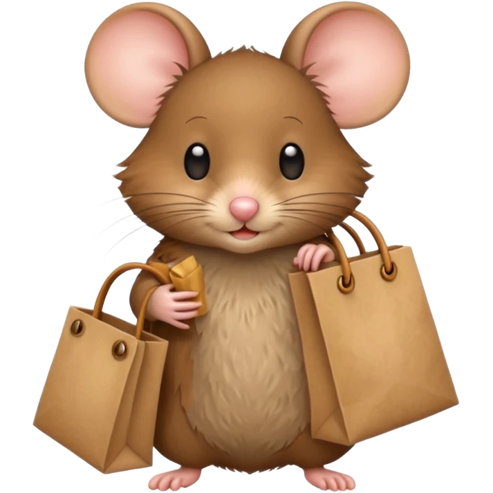 a mouse with a bag emoji