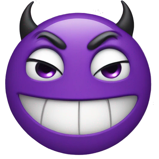 purple devil emoji smirking and covering eyes  emoji
