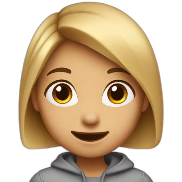 girl saying hi emoji