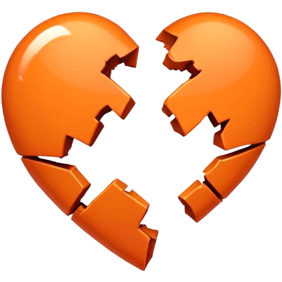 broken heart in orange color emoji