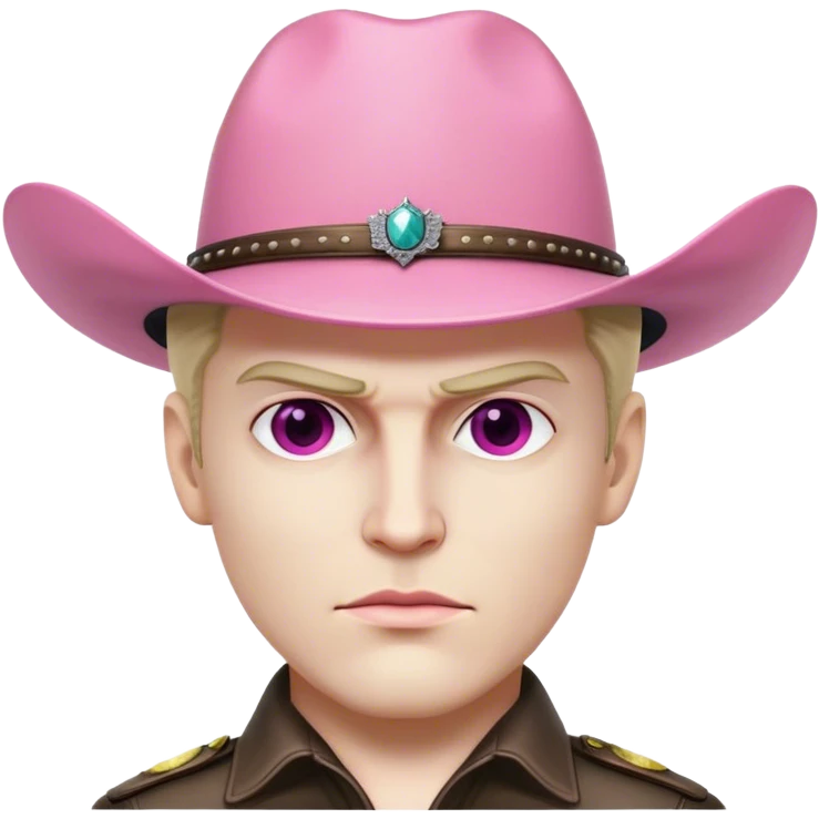 albert wesker with a pink cowboy hat emoji