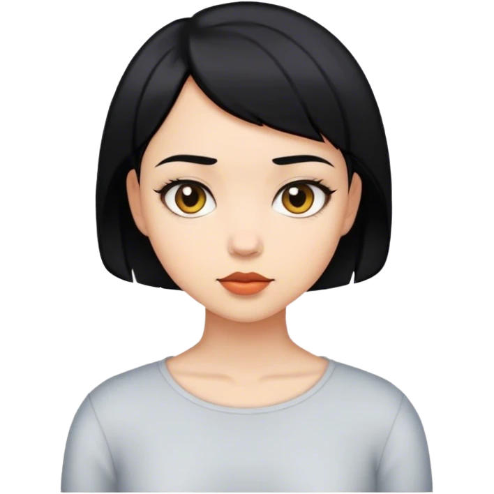 Menina de cabelo curto e preto emoji