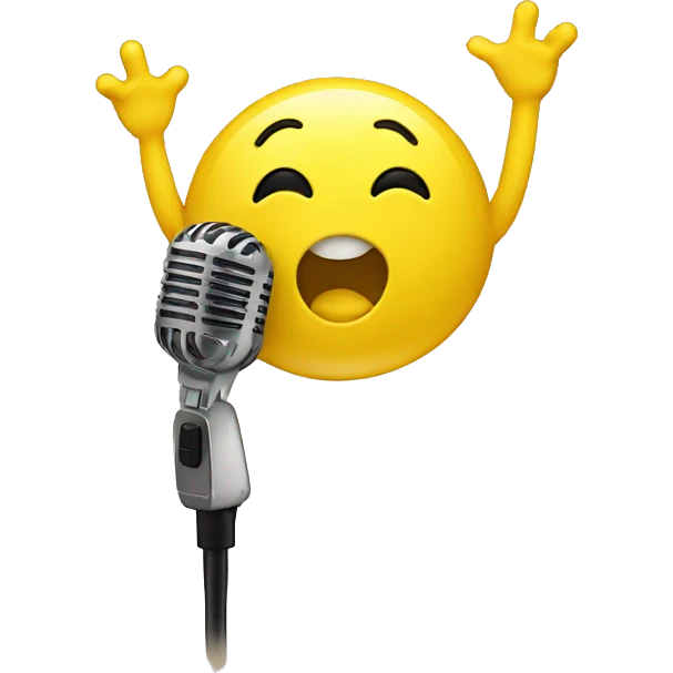 yellow blob singing karaoke emoji