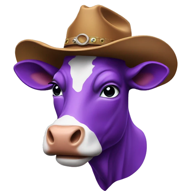 purple cow with cowboy hat emoji