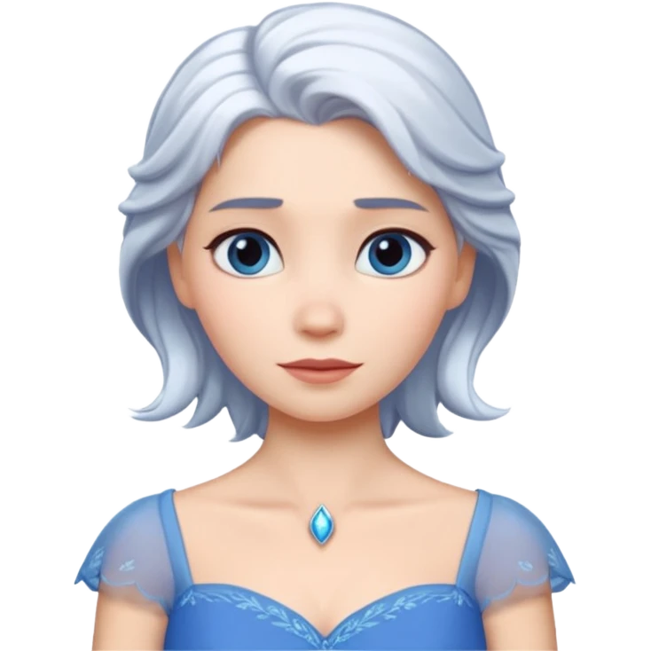 Эльза холодное сердце белые волосы голубое платье  emoji
