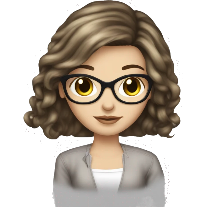 Brunette white girl long hair fashion designerl sewing emoji