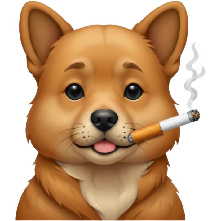 Dog smoking a rollie emoji