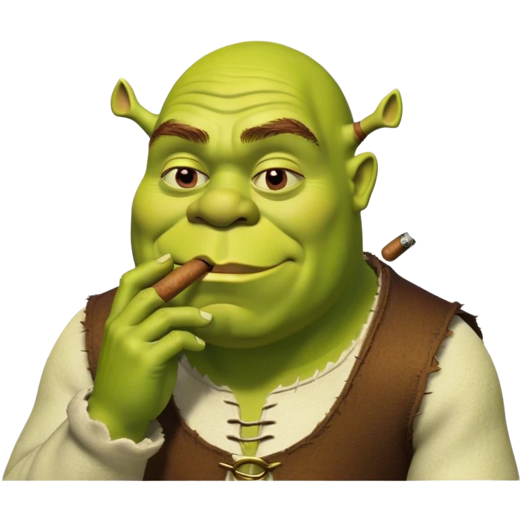 Шрэк курит сигару emoji