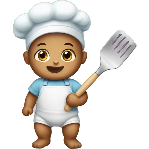 Baby with spatula  emoji