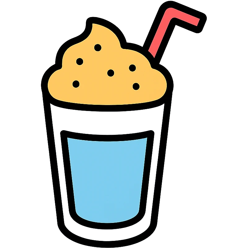 simple and clean color outline icon of cream soda emoji