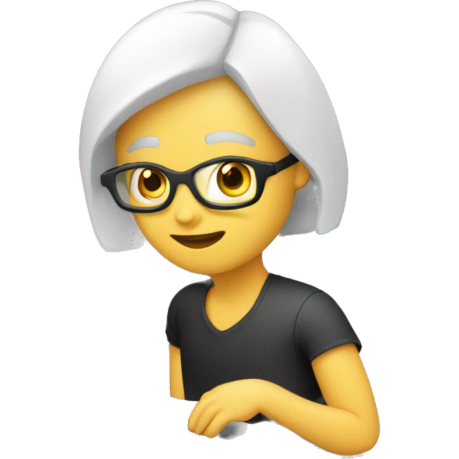 white Video editor working on laptop emoji