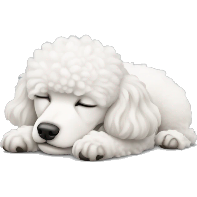 white poodle asleep emoji