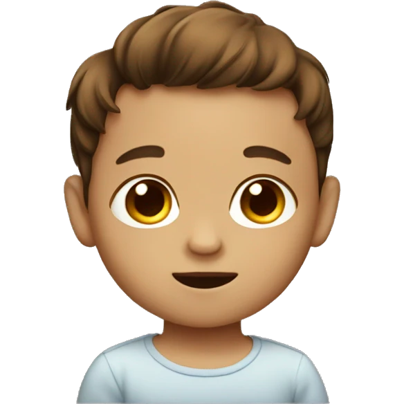 Boy Baby with lots of brown hair emoji