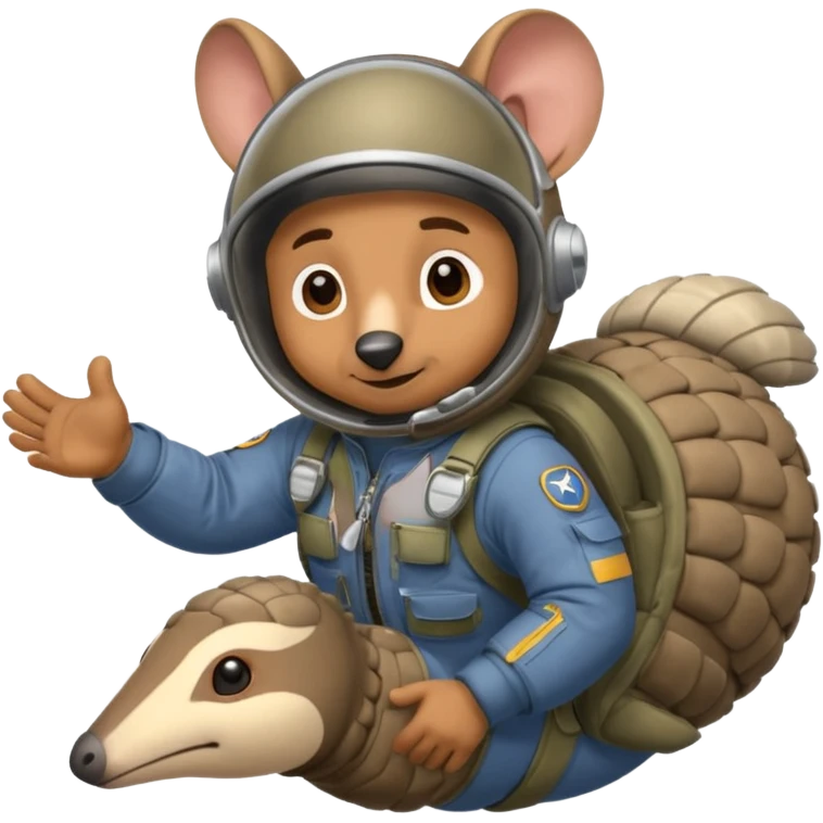 Man flying in the sky of armadillos emoji