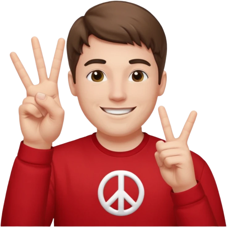 Mr Beast doing this sign "✌️". MR BEAST (the youtuber) emoji