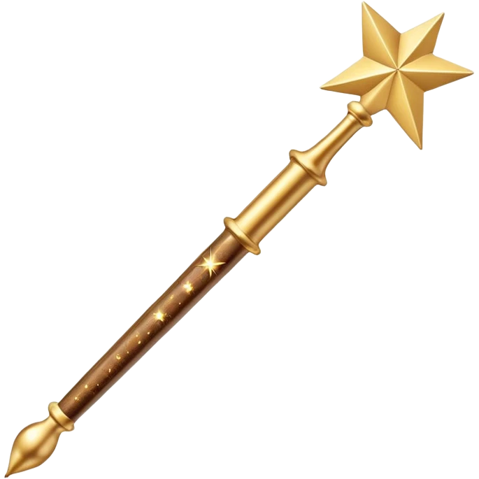 modern magic wand creating perfect schedule with sparkles, 3D elegant style, golden glow, clean aesthetic emoji