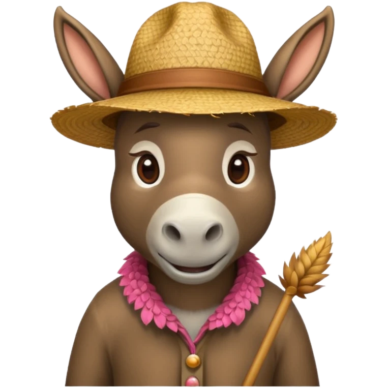 Donkey wearing a hat emoji