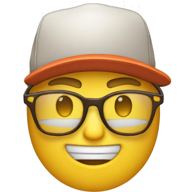 Emoji a lunette de soleil avec une casquette  emoji