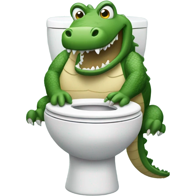 Crocodile sitting in toilet emoji
