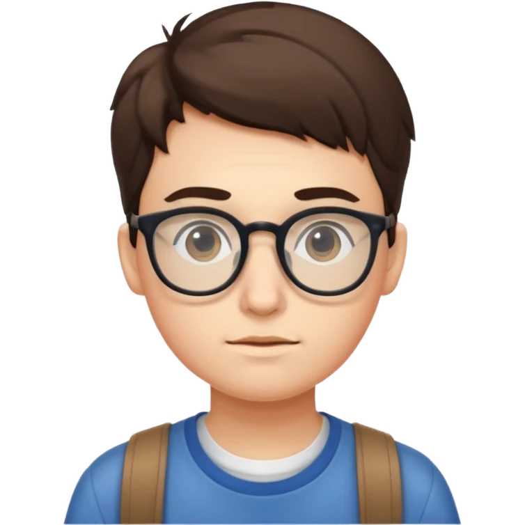 college student with curious face emoji