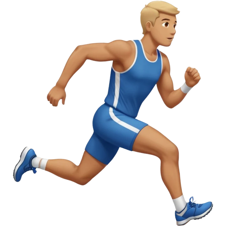 tall, stocky man running in a track meet emoji