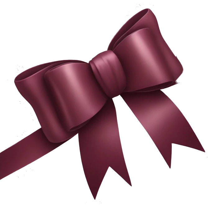 Burgundy glossy bow  emoji