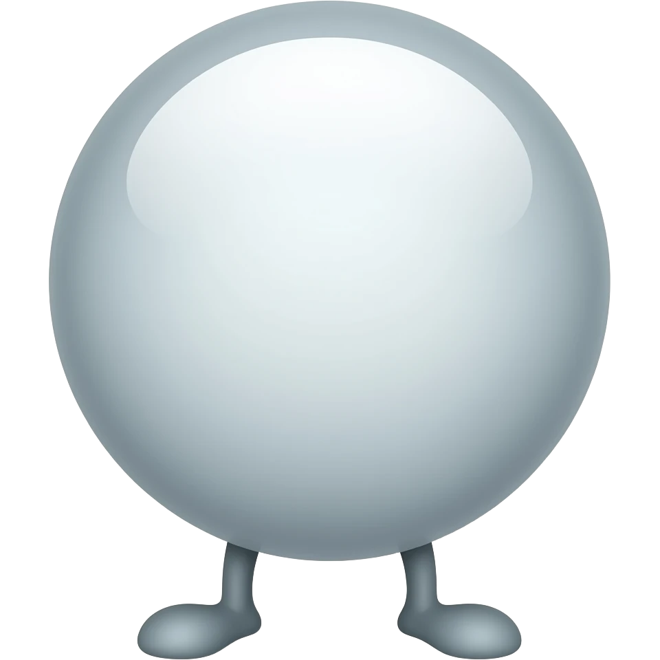 A circle with legs emoji