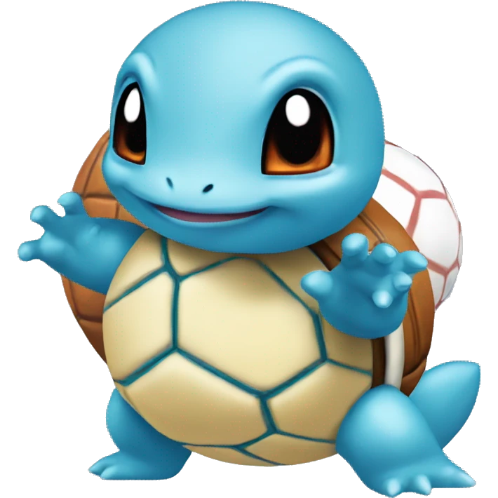 Squirtle holding a quickball emoji
