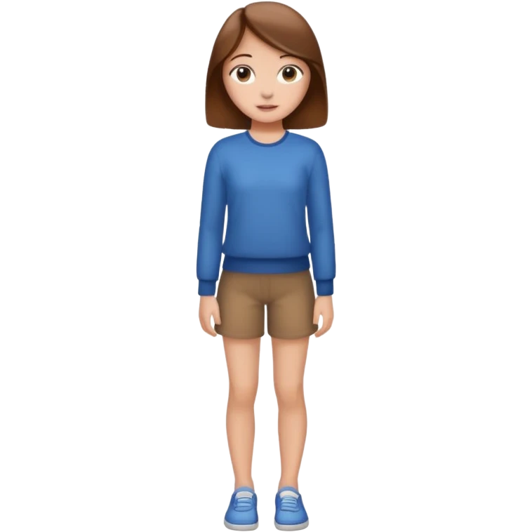 fille  en entier cheveux bruns long et lisse emoji